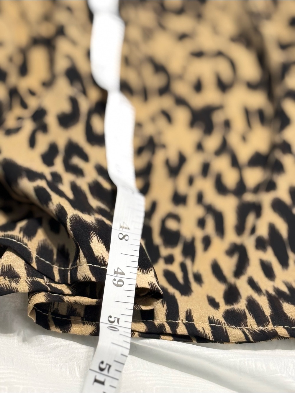 Sienna Sky Leopard Print V-Neck Tie-Waist Midi Dress - Black on Beige - Picture 7 of 8